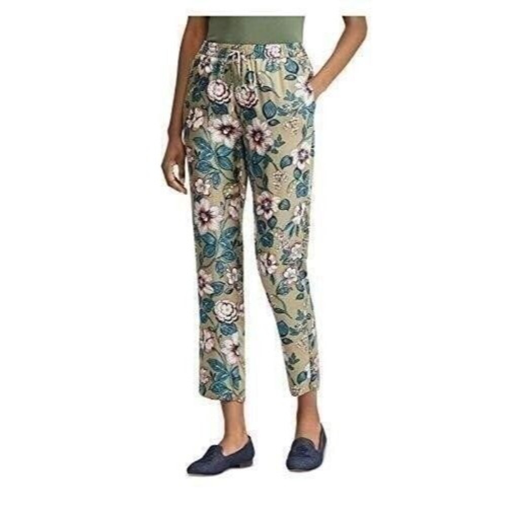 Ralph Lauren Womens Silky Casual Cropped Pants, Green, 12